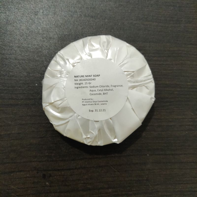 1 Pacs Sabun Hotel batang bulat 25g,Minimal Order 500pacs (1 Dus)