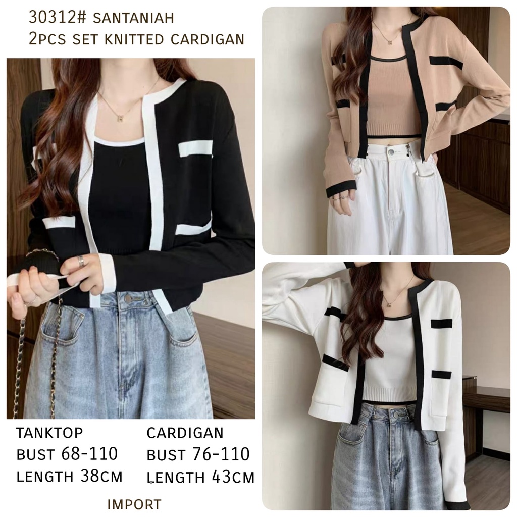 Alice Santaniah 2pcs Set Knitted Cardigan Import TM 30312