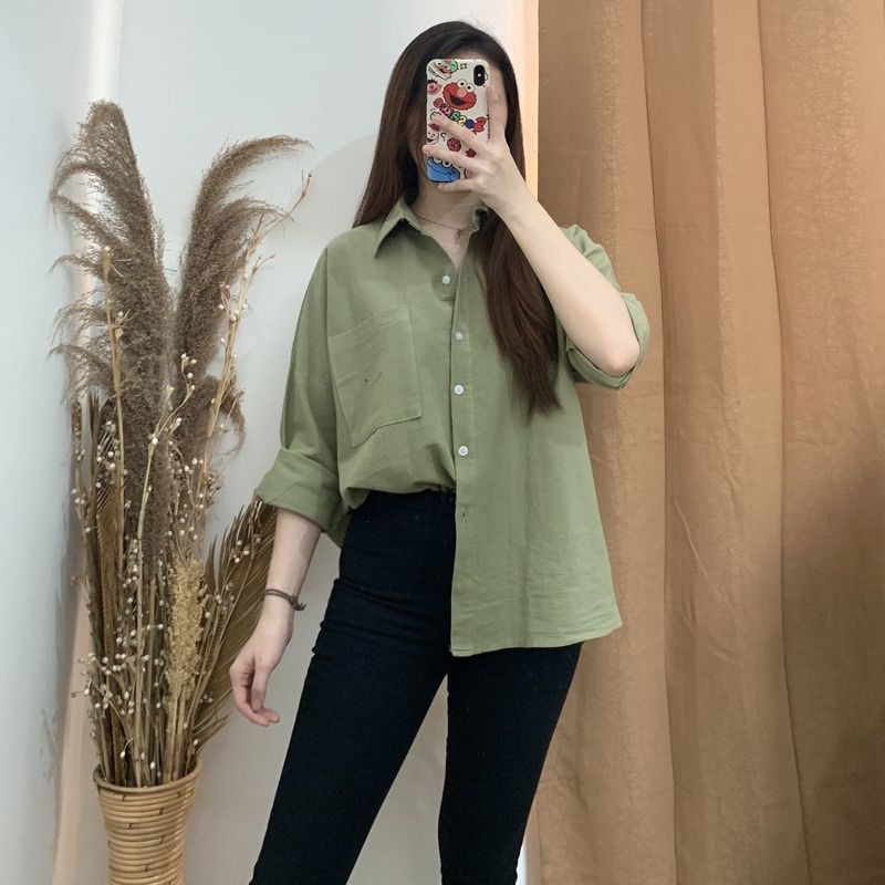 Kemeja wanita oversize linen / Olivia Shirt