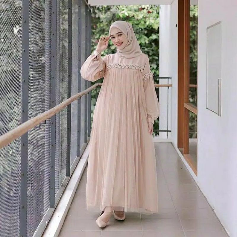 Gamis Renda Pesta Arab Import Jumbo Murah Mewah Terbaru Premium Maxi Zoya Kekinian Pakaian Wanita