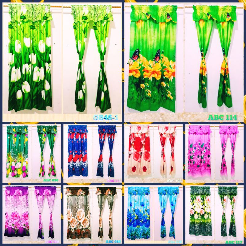 Gorden Serut Karakter dan Bunga Belah Tengah Bisa Untuk Pintu Dan Jendela