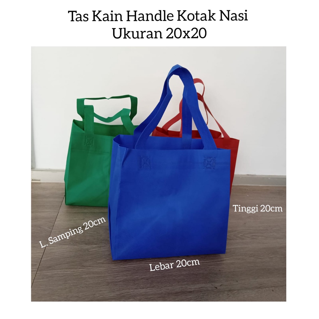 Termurah Tas Handle Box / Tas Kue /Tas spunbond / Tas nasi kotak uk.20x20