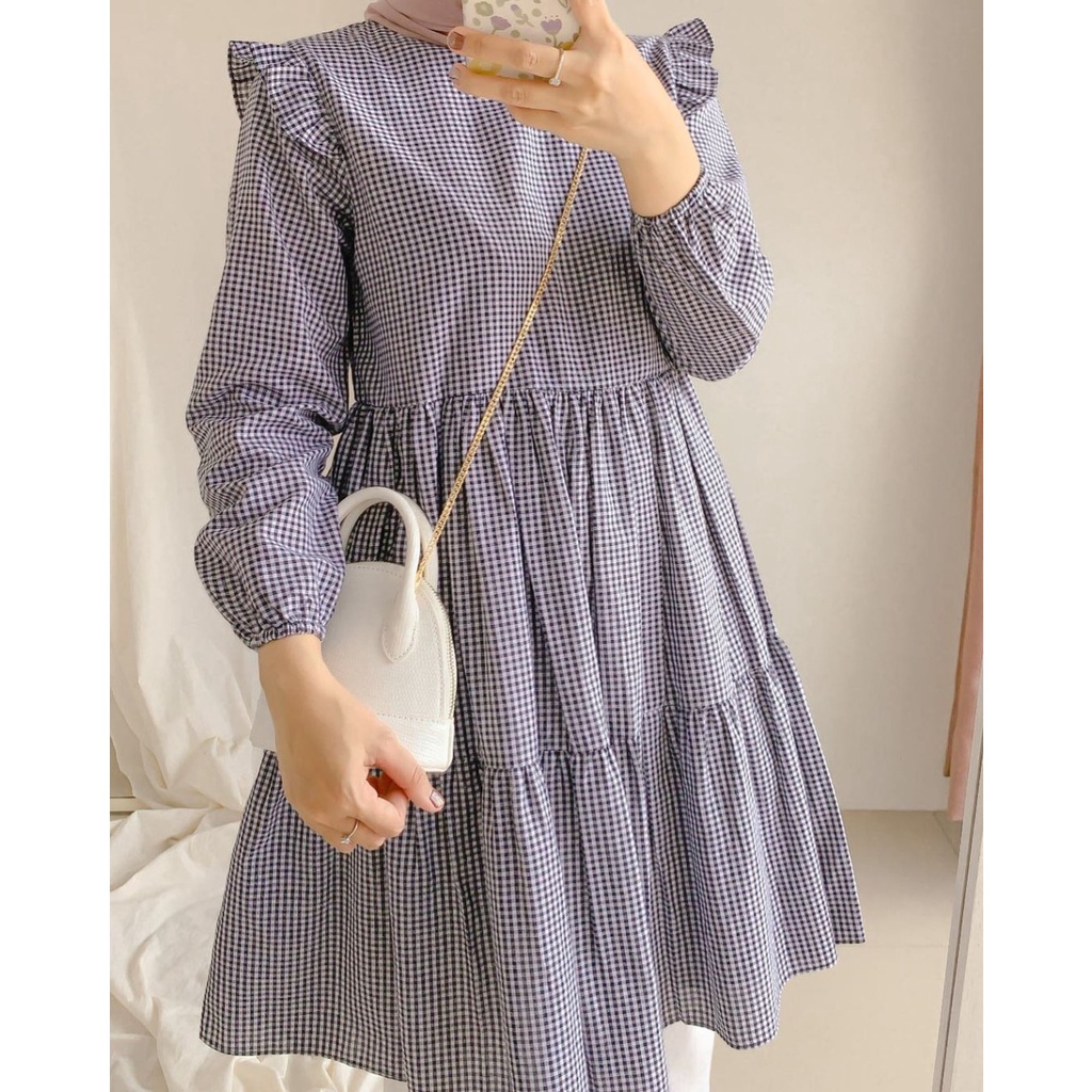 [ARFA STYLE] LULA TUNIK - Baju Atasan Wanita Motif Kotak - Model TERBARU - MURAH/Bisa COD