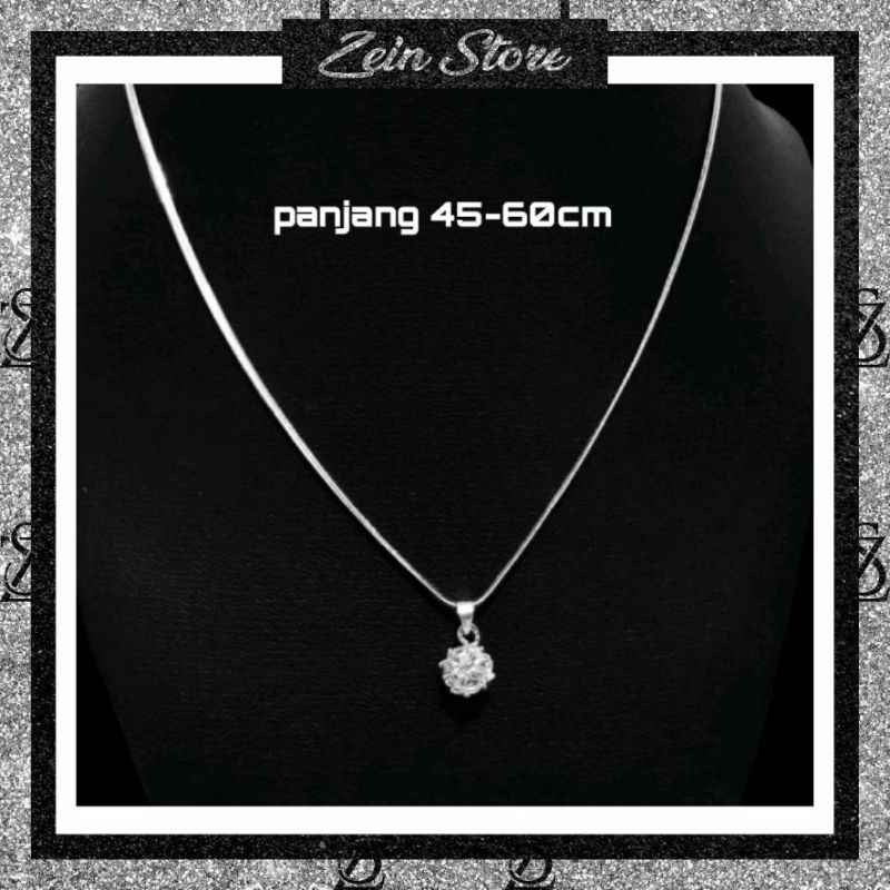 KALUNG TITANIUM LIONTIN WANITA PERMATA  ANTI KARAT