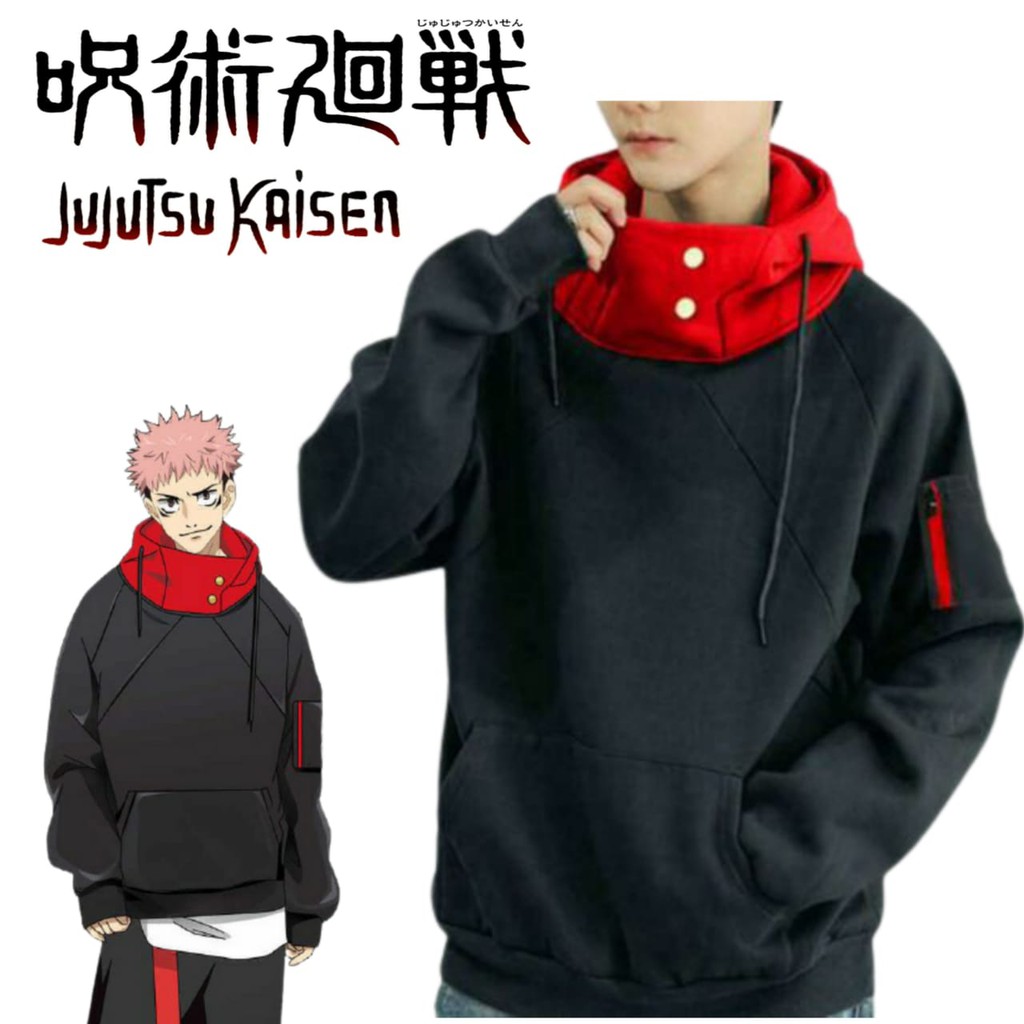 Jaket Sweater Anime Jujutsu kaisen Kanji Logo Itadori Yuji Satoru Gojo Hoodie Premium