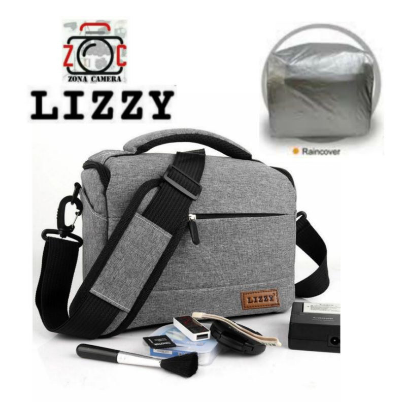 Lizzy Theona-08 Tas Kamera Selempang Kotak Bag Camera Premium Theona 08 + Raincoat Anti Hujan Air