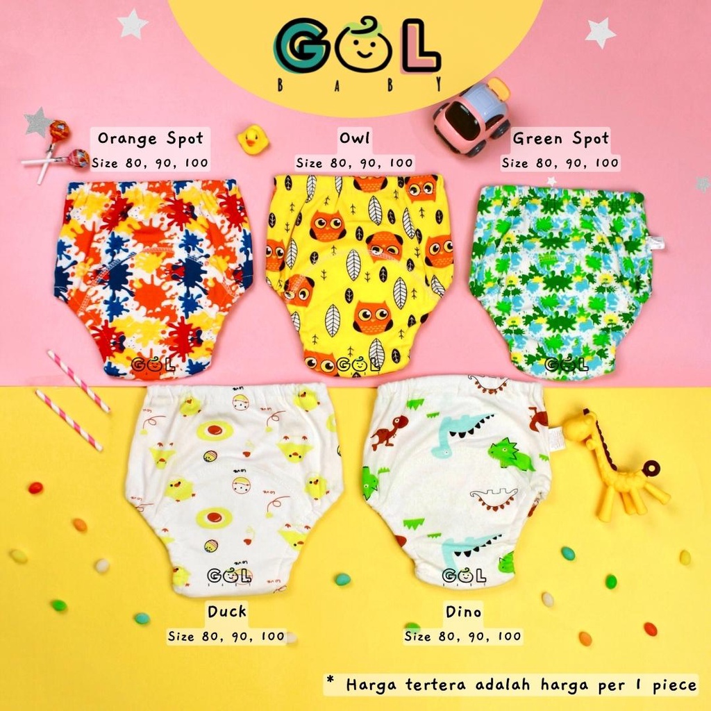 GOL Baby 4 layer Popok Celana Dalam Kain Cloth Diaper Clodi Toilet Training Pant Latihan Pipis Bayi Anak Baby