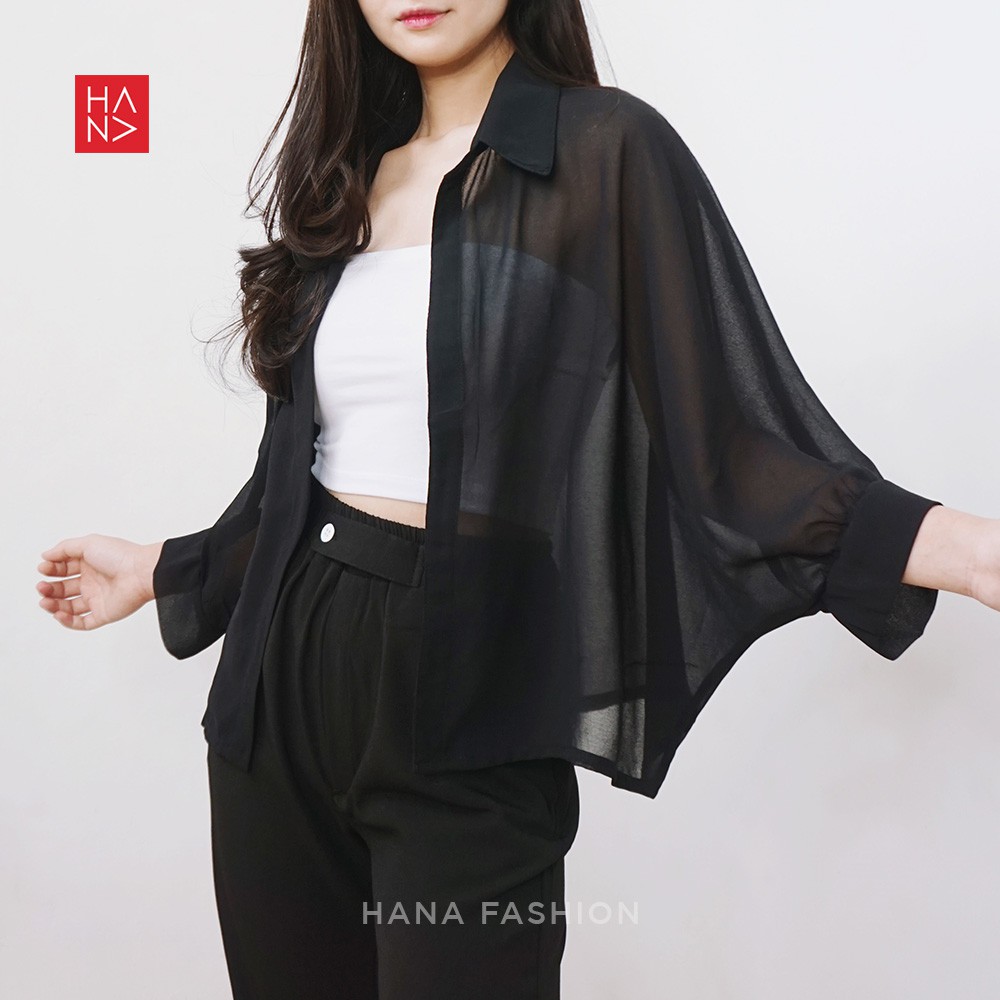 (COD) HanaFashion - Felecia Basic Outer Atasan Wanita  - SB144