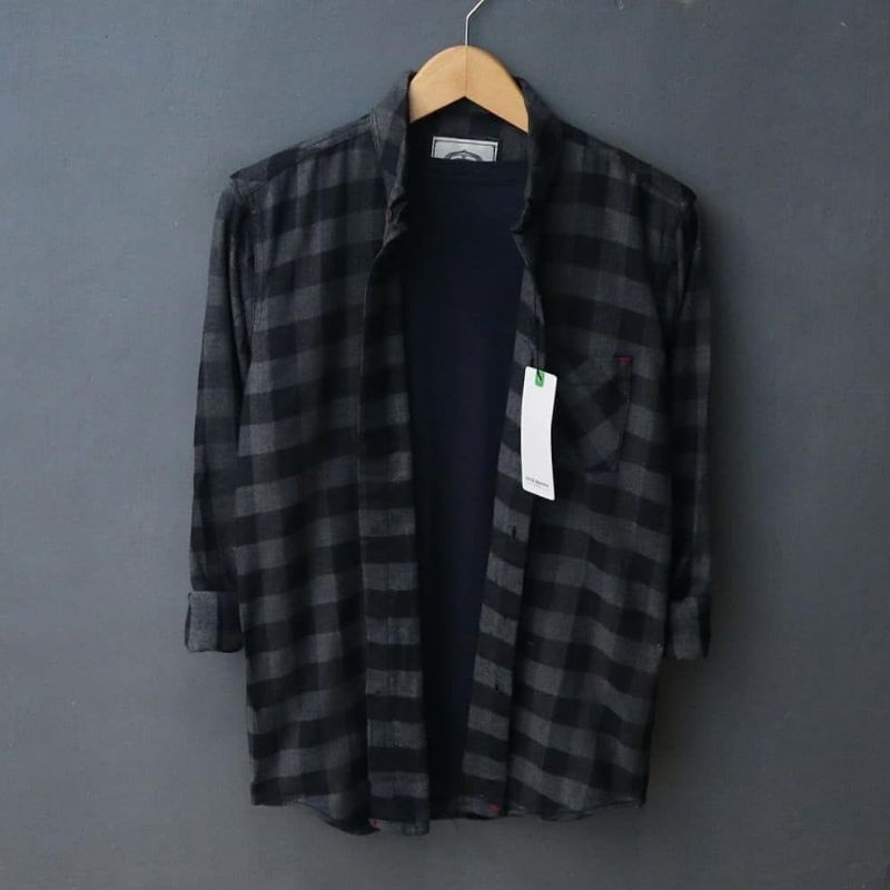 Kemeja Flanel Pria Lengan Panjang Motif Kotak Kotak Kualitas Premium Flanel Terbaru 2021 Premium