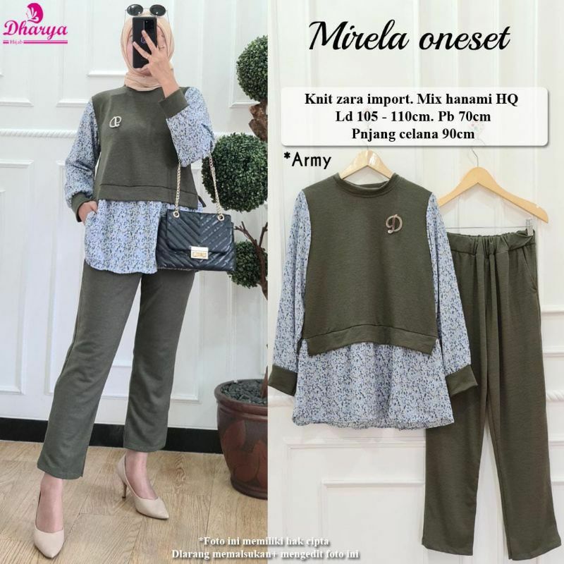 Setelan Wanita Muslimah Kekinian Mirela One Set by Dharya Hijab Fashion Solo