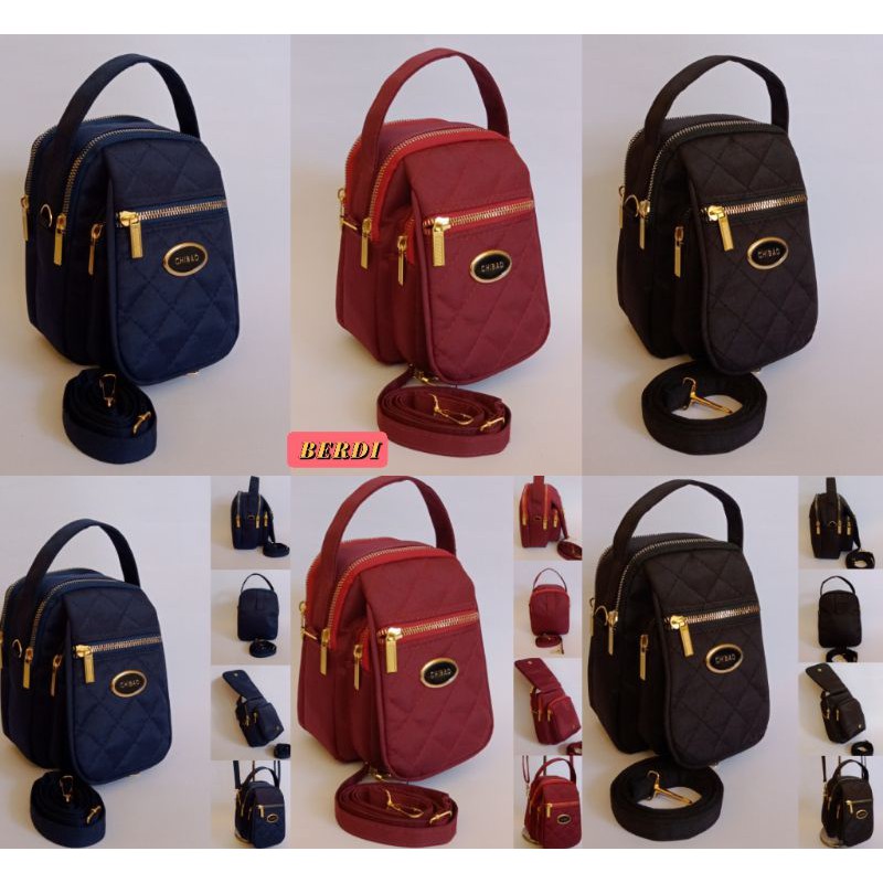 NEW TAS SELEMPANG + JINJING WANITA MODEL BERDIBERDY TERBARU MINI Realpict