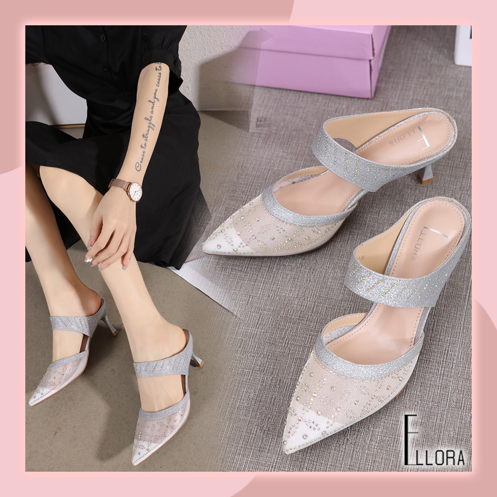 ELLORA EB 672-42 Sandal Heels Pesta Wanita Import