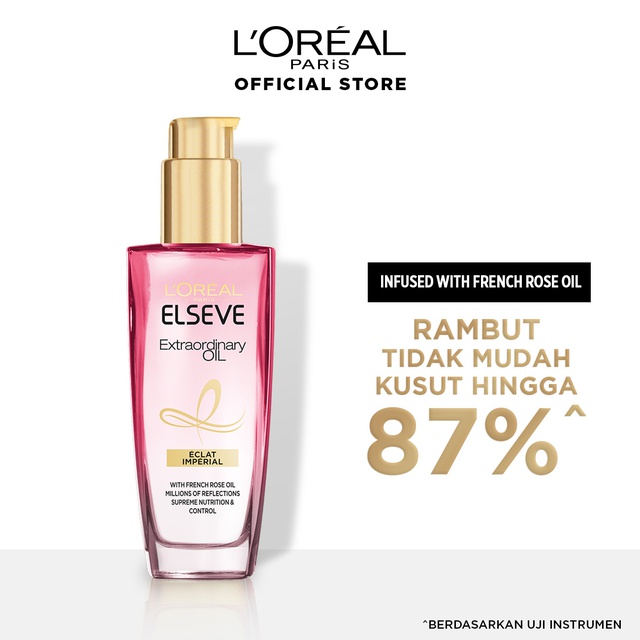 L'Oreal Paris Extraordinary Oil Pink Hair Serum - 100 ml (Perawatan Untuk Rambut Kering)