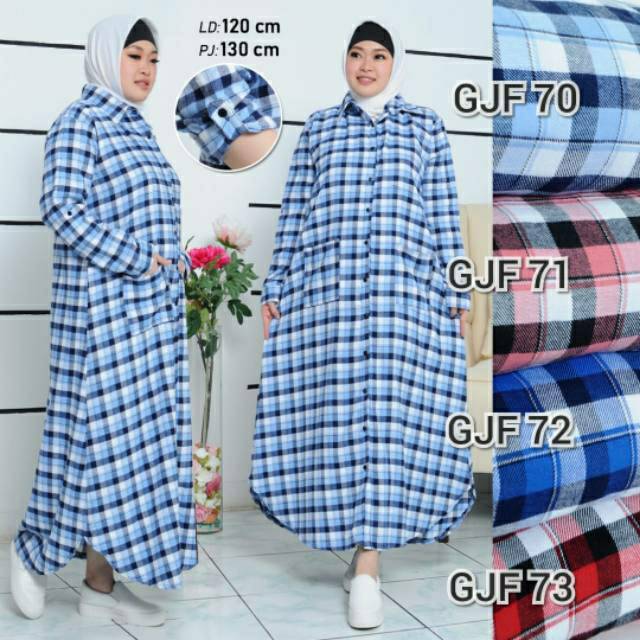 Gamis Flanel Jumbo / Gamis Jumbo Kotak-kotak Part 1