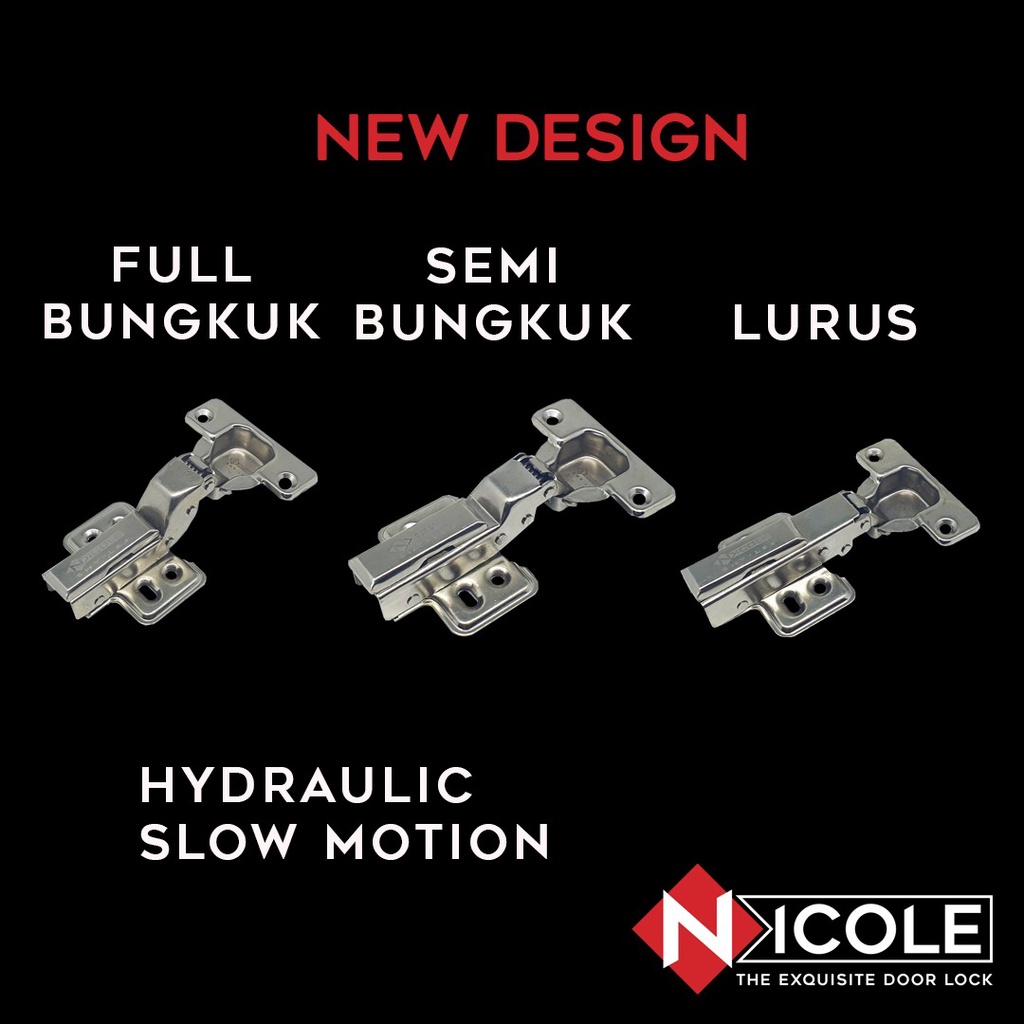 Engsel Sendok Slow Motion Soft Close Hidrolik / Engsel Lemari