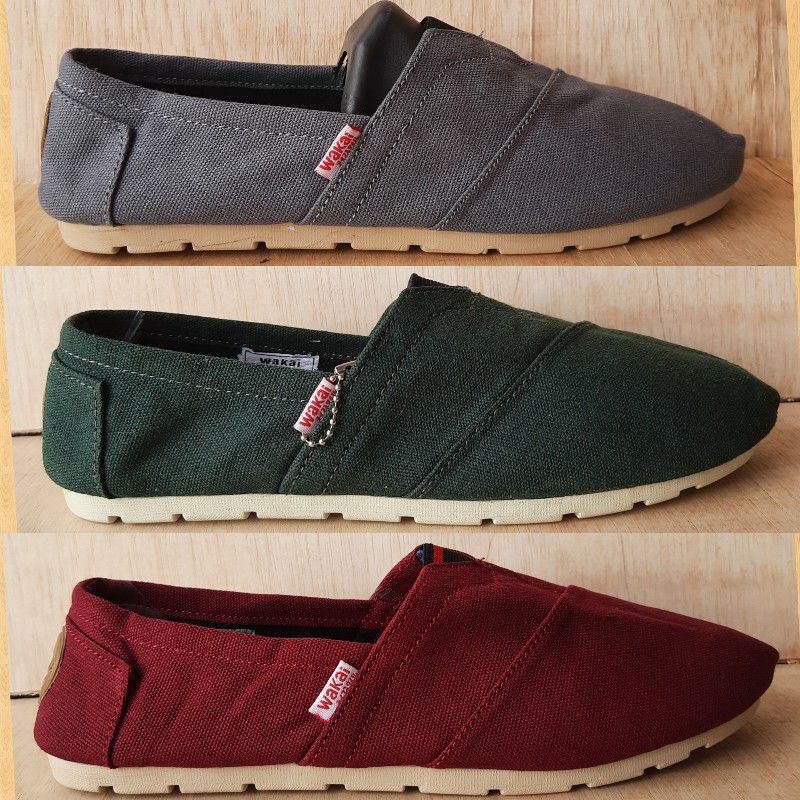 Sepatu Slip on Original Pria Wanita Bahan Kanvas