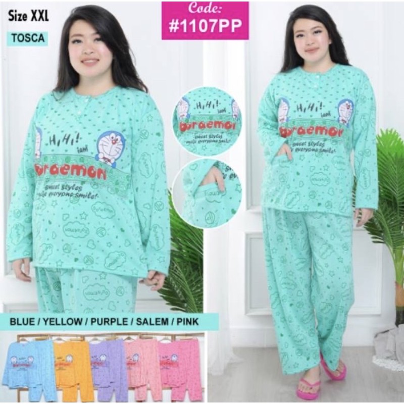 OvShopp Baju tidur kaos wanita PP JUMBO fit to XXL 1107 / Babydoll JUMBO / Piyama (COD)