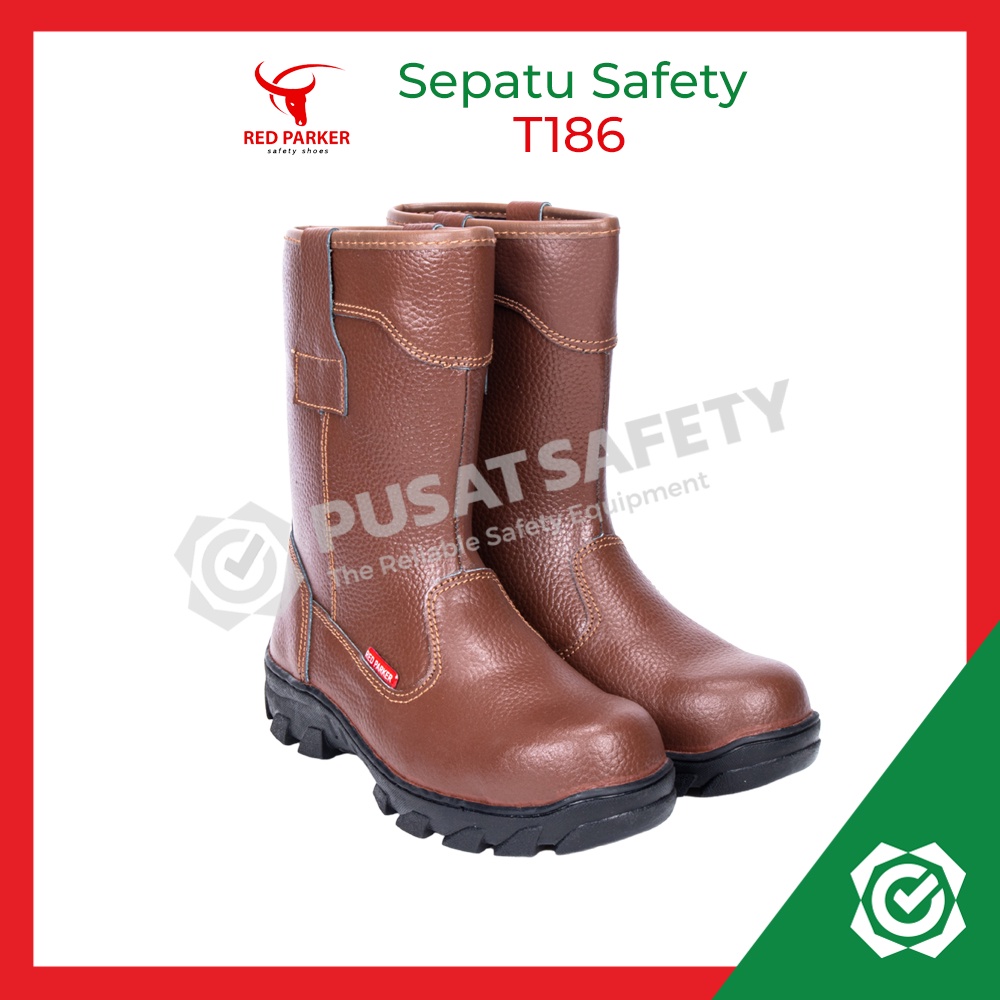 Sepatu Safety Pria Boot Red Parker T186