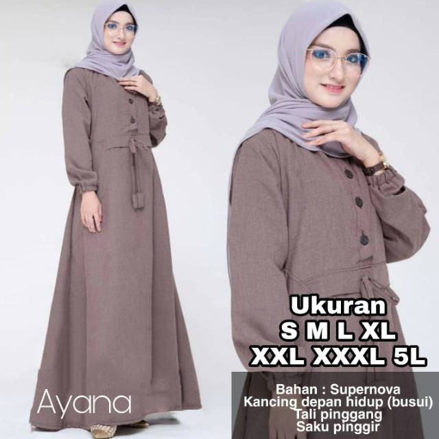 Ayana Dress - UKURAN S M L XL XXL XXXL 5L - BAJU GAMIS JUMBO - DRESS BIG SIZE - BAJU SUPERNOVA