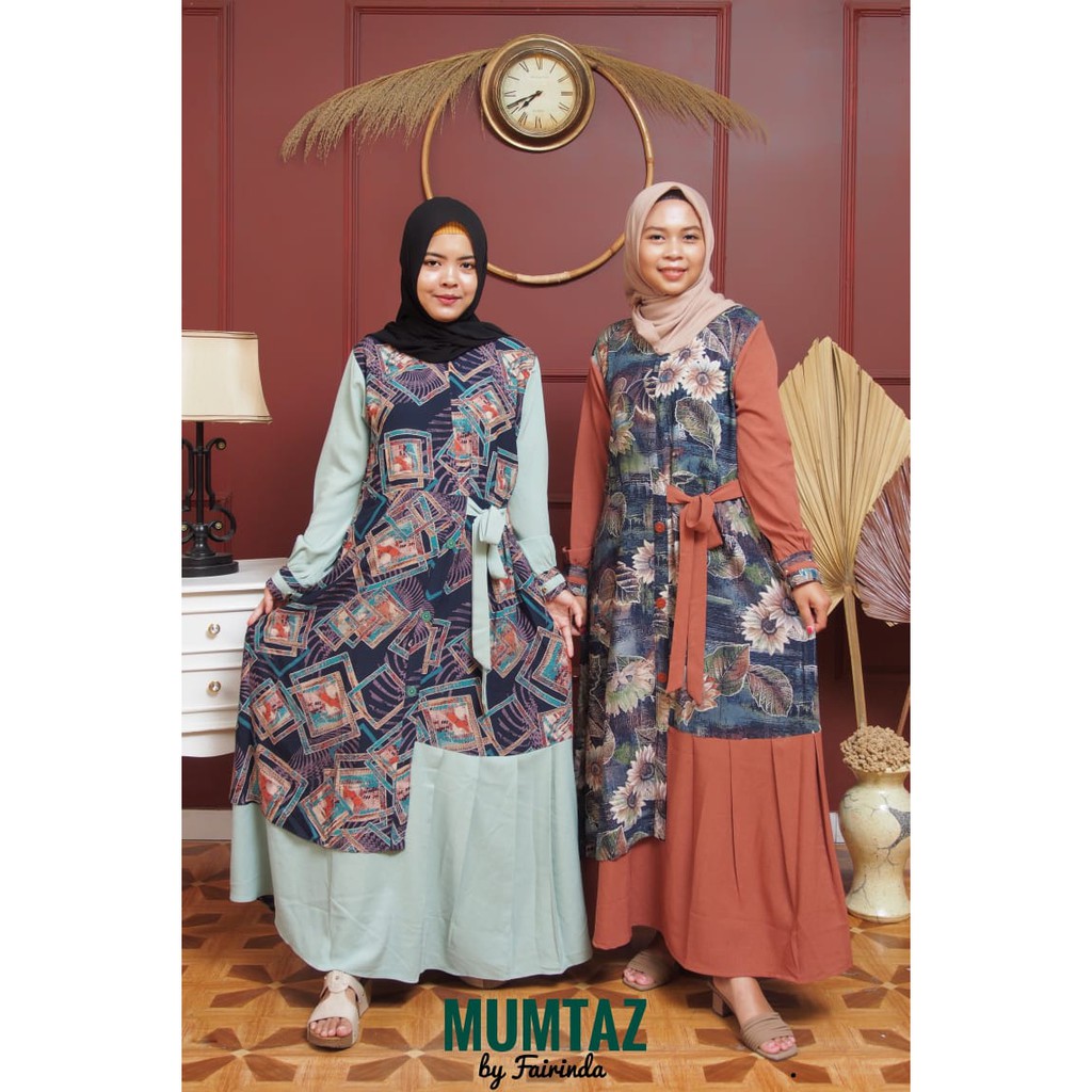 Gamis Rayon Viscose Kombinasi Moscrepe || Rayon Viscose Premium || Moscrepe Premium