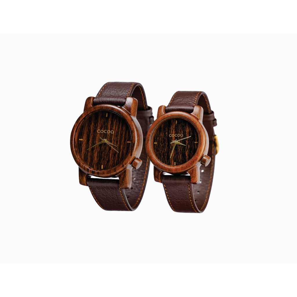 Cocoa Watch Jam Tangan Kayu Couple  - Jati & Jati  Classic  - Gratis ukir nama / inisial
