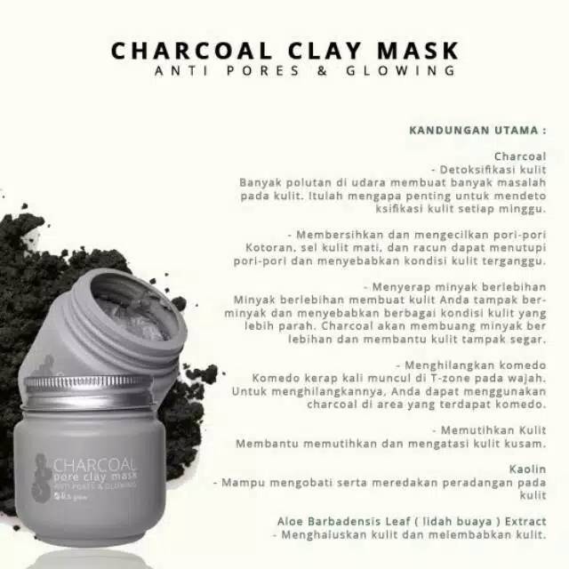CHARCOAL CLAY MASK MS GLOW PORE CLAY MASK MSGLOW ASLI MASKER MS GLOW ORIGINAL ORI KLINIK