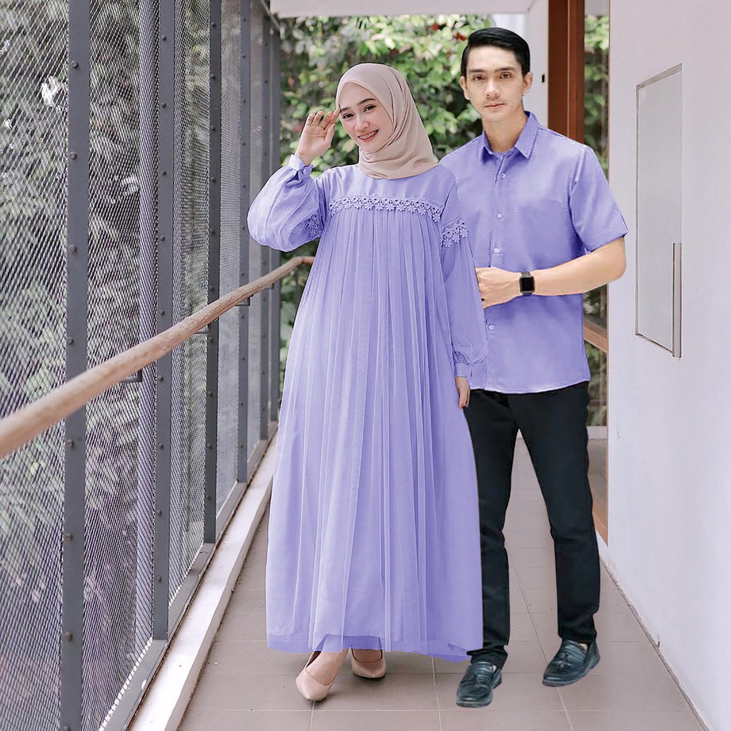 [ COD ] Nuraini Couple l Baju Pasangan Gamis Couple Mix Tutu Tile Outfit Muslim Termurah ZOYYA CP