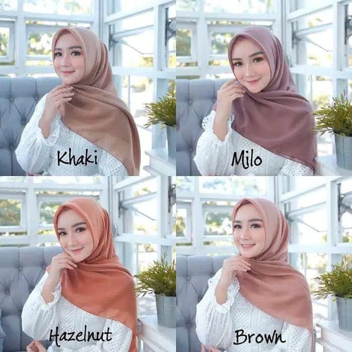 Bella Square Polycotton Hijab Segiempat