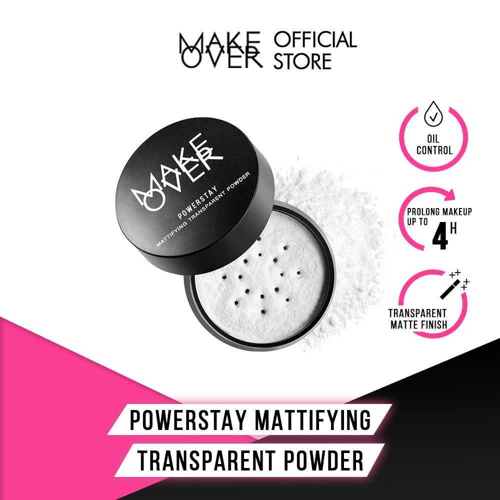 MAKE OVER Powerstay Mattifying Transparent Powder 11 g - Bedak Tabur