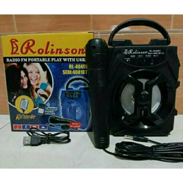 SPEAKER BLUETOOTH RL4089 GRATIS MIC KARAOKE/SALON AKTIF MP3 LED/SPEAKER WIRELESS RADIO FM PORTABLE