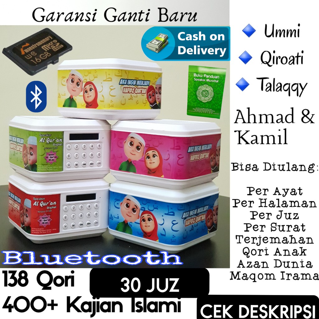 Chip 16 gb + Murottal Chip Speaker Murottal Al Quran Advance tp 600 Murajaah Speaker Hafalan alquran