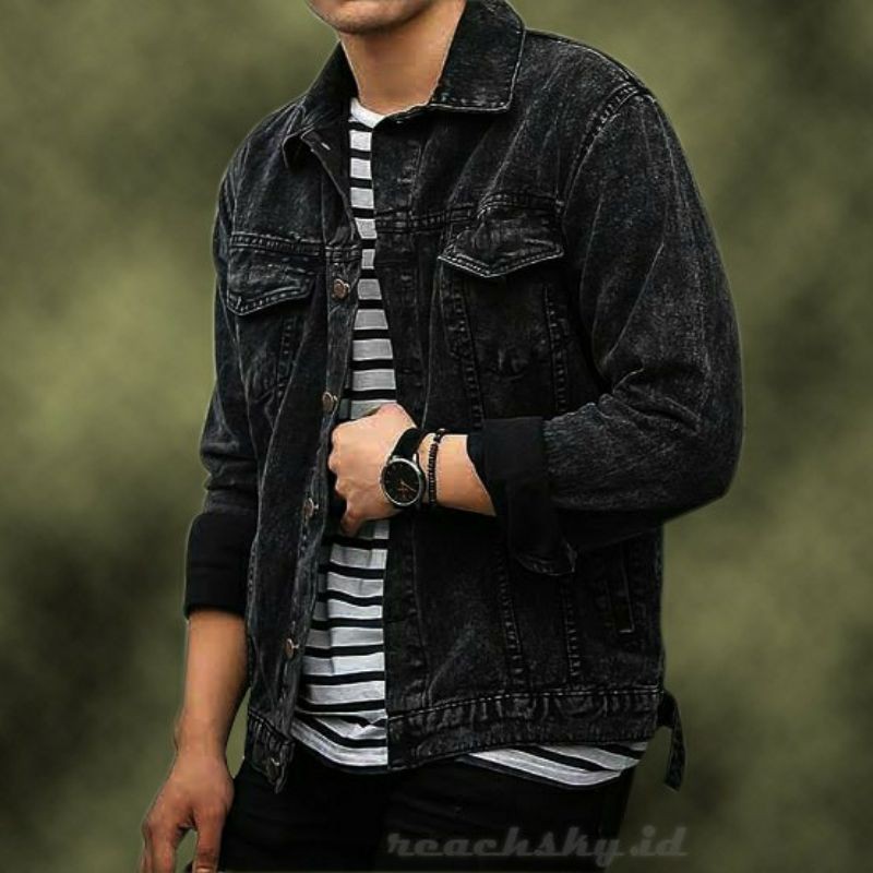 NEW ITEM JUMBO 4XL BEST SELLER!!! JAKET JEANS PRIA TERB Gakuran Genji Crows Zero Su F Bandung Cowok
