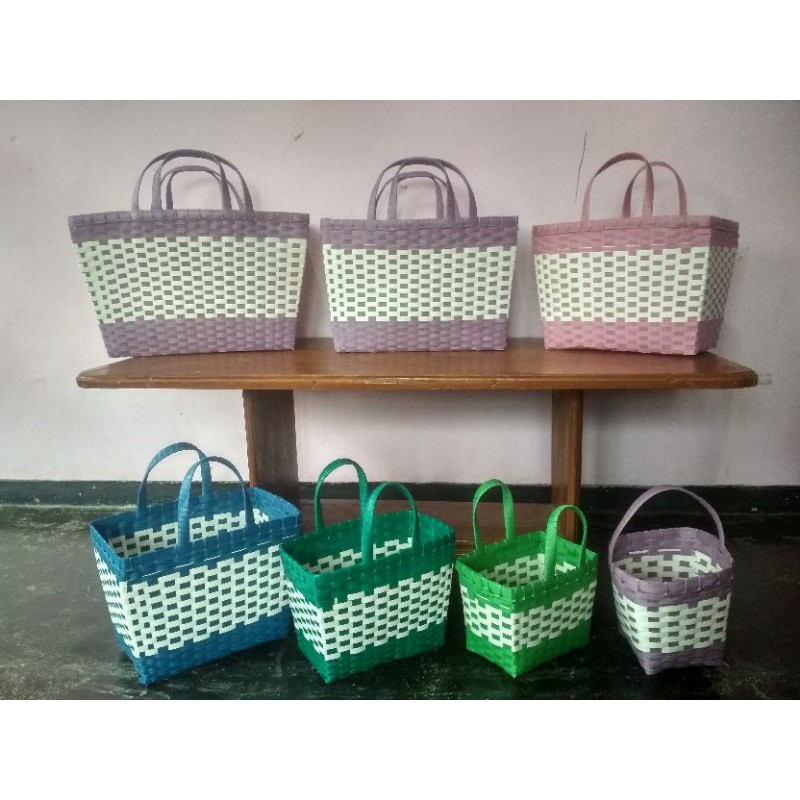 TAS ANYAMAN PLASTIK / KERANJANG BELANJA