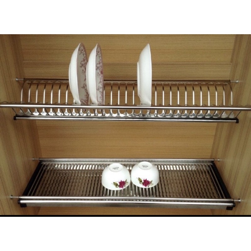 rak piring gelas stainless kitchen set 60cm / rak piring gantung