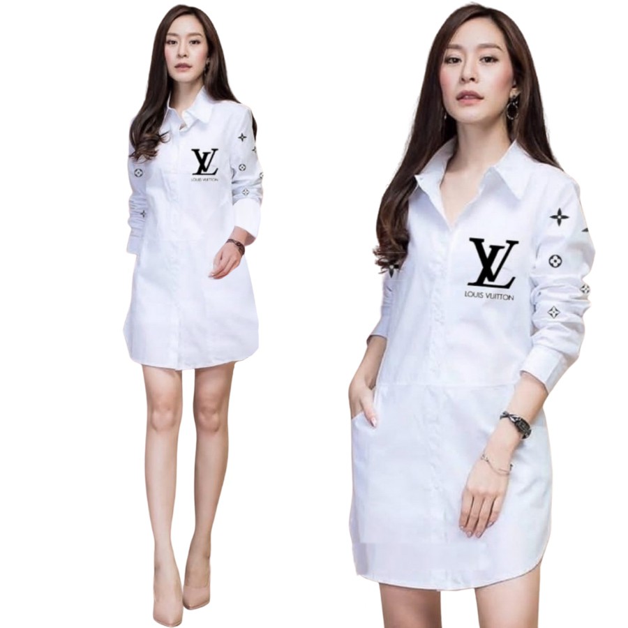 TUNIK SENARA BORDIR LENGAN PANJANG / TUNIK POLOS WANITA PREMIUM MEWAH / KEMEJA PUTIH FASHION WANITARp 180.000