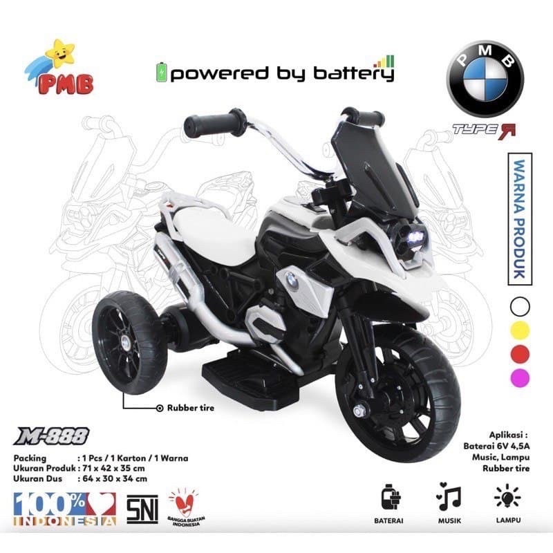 PMB Mainan Motor Aki Anak PMB M-888 BMW Motor Mainan Anak Motoran Aki Anak