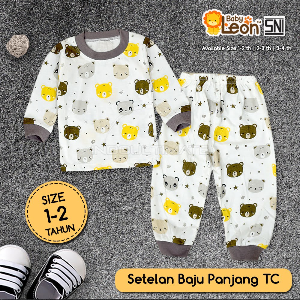 (1-4 Tahun) BABY LEON Setelan Baju Lengan Panjang + Celana Panjang Anak Bayi Balita SBJ-71SK Kaos