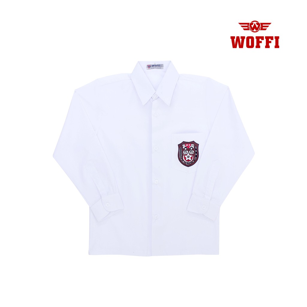 Seragam SD Woffi Kemeja Panjang Badge Special Edition Putih