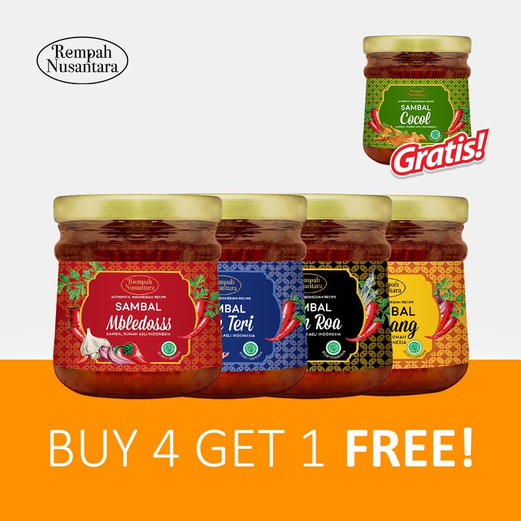 Seriboe Rempah Nusantara Sambal Buy 4 Free Sambal Cocol Jar