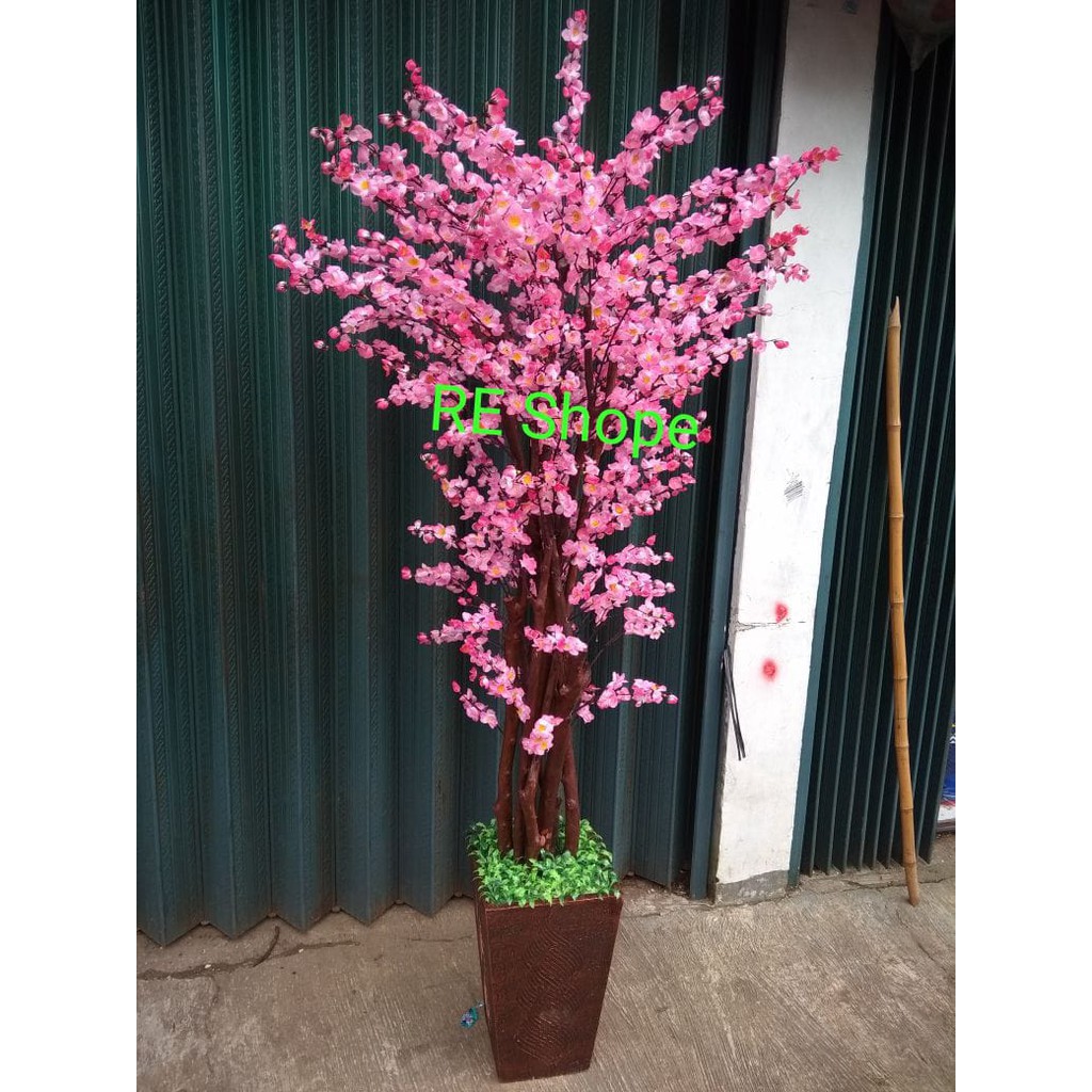 Bunga plastik/bunga Hias/bunga artificial/pohon Plastik/Pohon Sakura Rimbun 170cm All