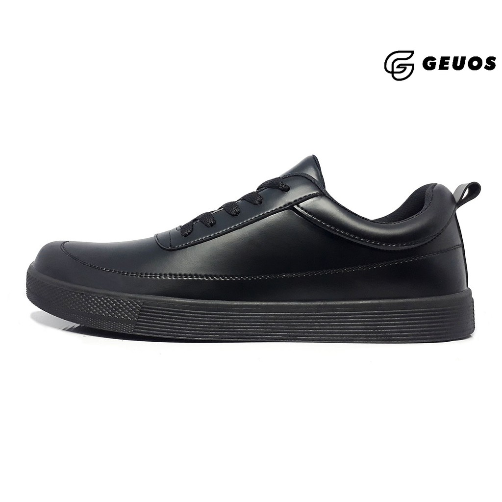 Geuos full black sepatu sneakers pria warna hitam G 002 cocok untuk kerja kuliah dan sekolah