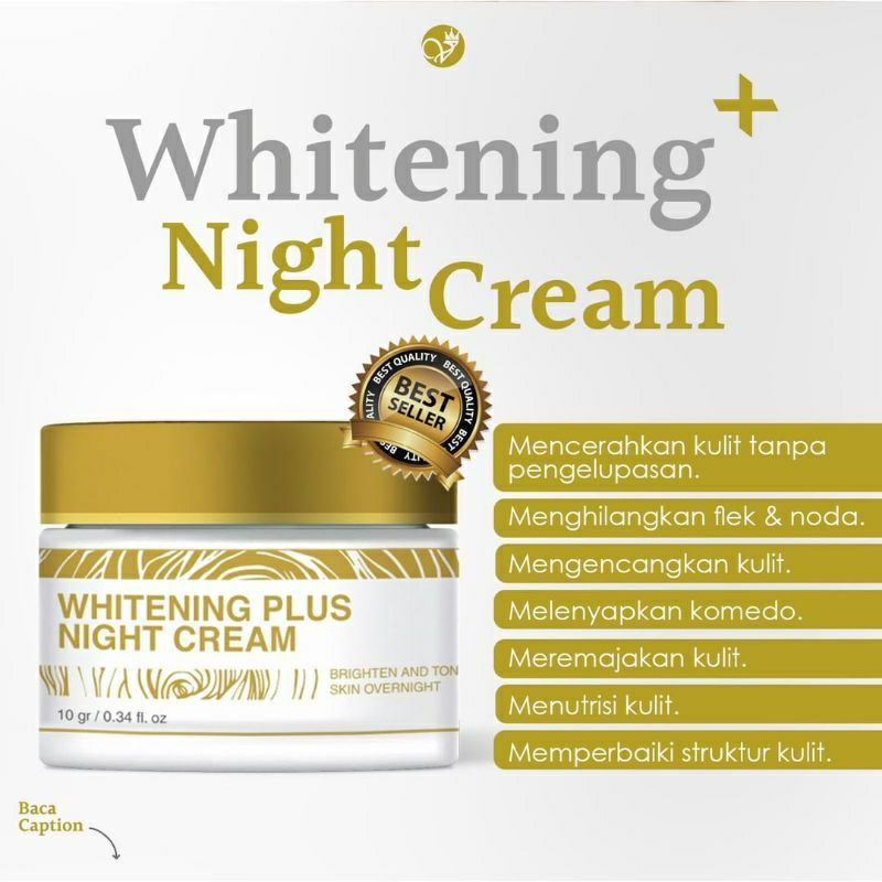 WHITENING PLUS NIGHT CREAM V BEAUTY CARE | VICTORY BEAUTY CARE KRIM MALAM | VBC