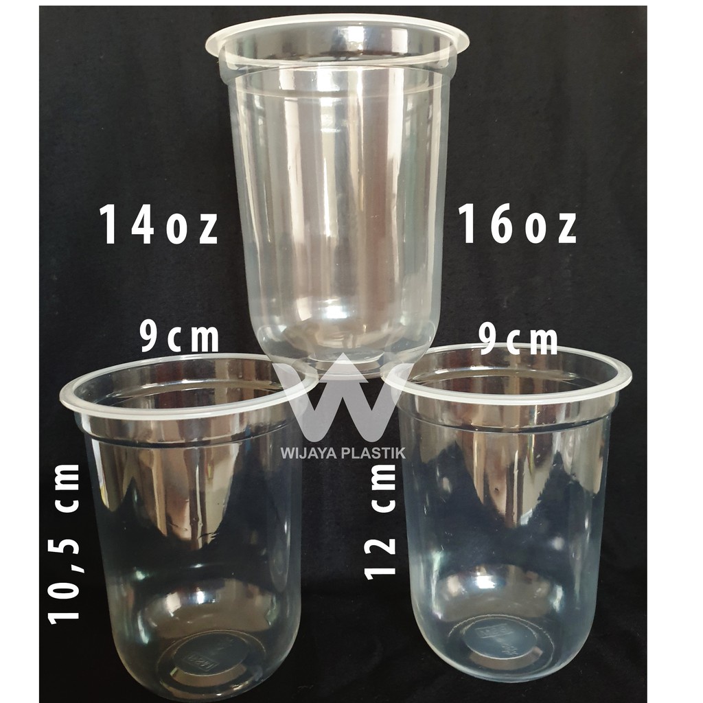 Gelas U Oval HOK U Hokka ku | hoku cup plastik shape boba kopi janji jiwa 12 14 16 oz bisa diseal @slop