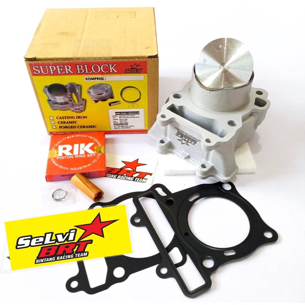 BLOK CERAMIC BRT + FORGED PISTON SATRIA FU 66mm BOREUP 167CC KERAMIK