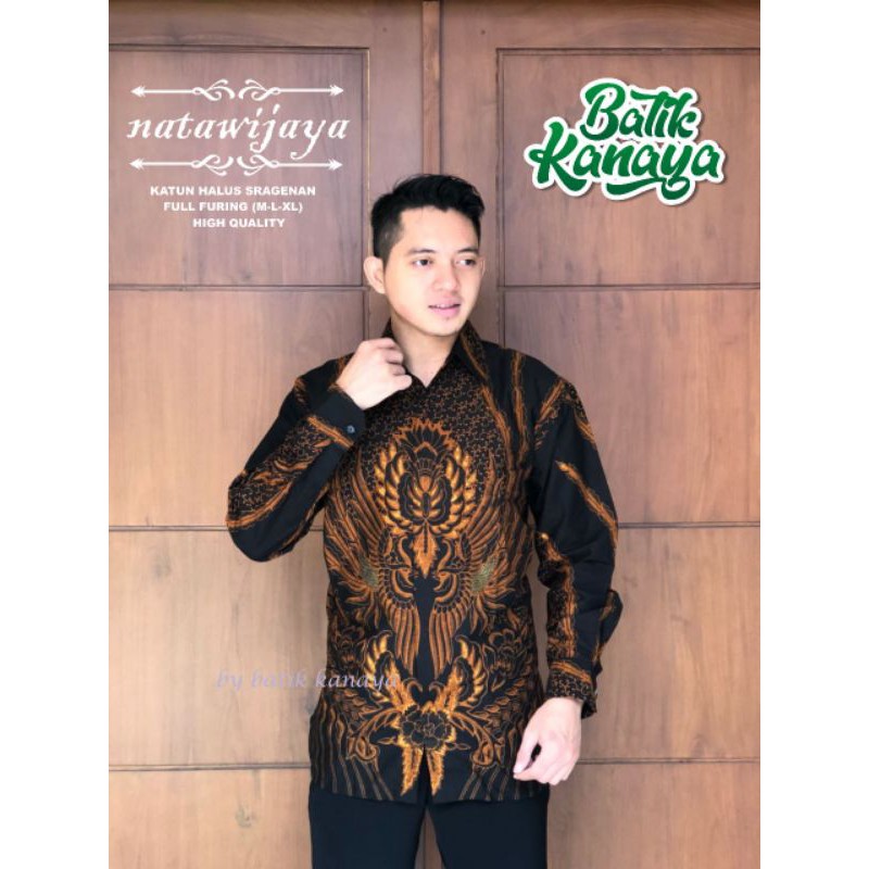 [FULL FURING] Baju Batik Pria Lengan Panjang Modern NATAWIJAYA M-XXL Berkualitas Batik Solo Kanaya