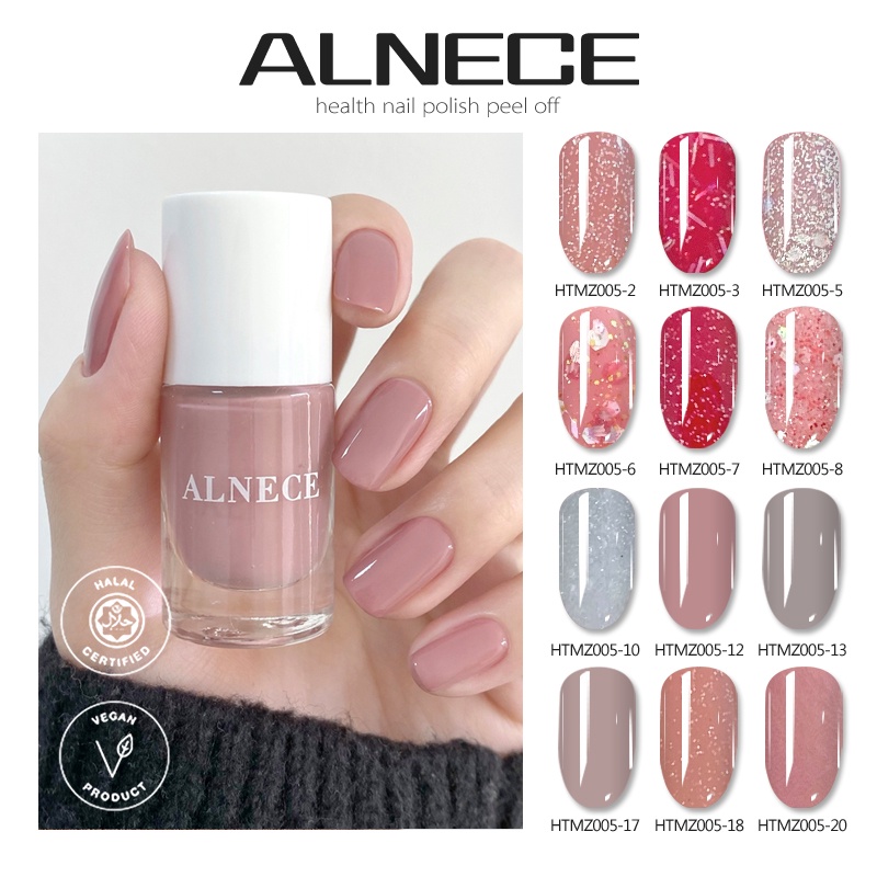 (COD)ALNECE KUTEK/Bisa sholat/kutek peel off kutek/HALAL KUTEKS/cat kuku halal muslimah Nail polish