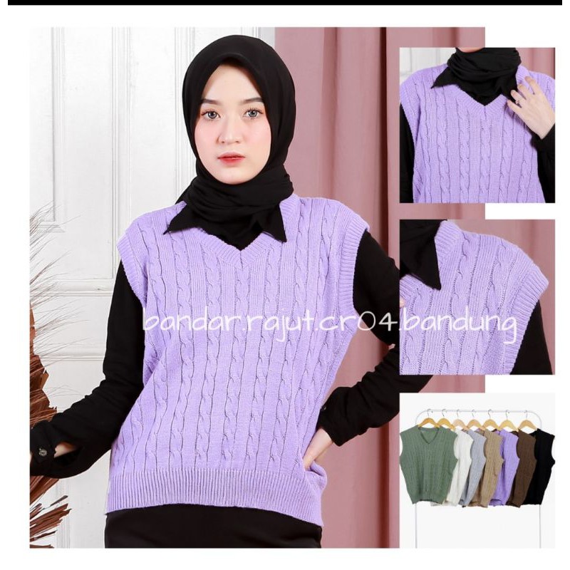 [VEST] CABLE KNIT VEST/ROMPI RAJUT MOTIP 7 GATE BRANDED.