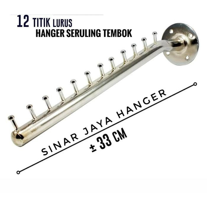 Hanger suling tembok 12 titik Gantungan baju Display toko