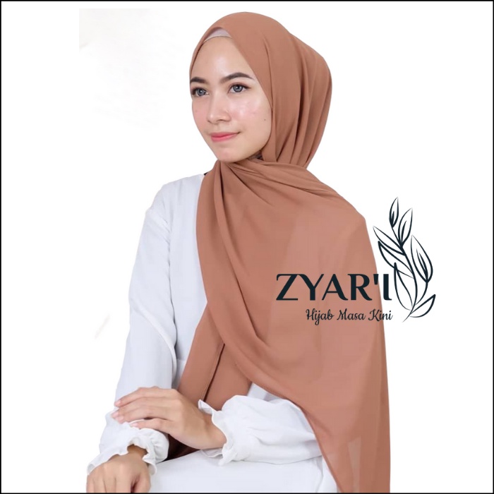 Jilbab Pashmina Ceruty Babydoll 180 x 75 Jahit Tepi - Asli Panjang