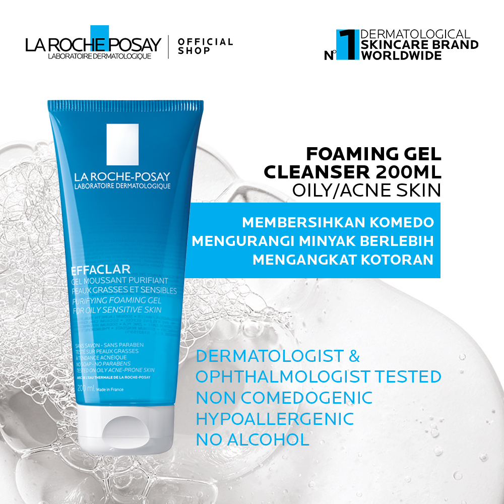 La Roche Posay Effaclar Foaming Gel Cleanser 200ml - Facial Wash Kulit Jerawat/ Berminyak